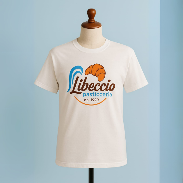 T Shirt Pasticceria Libeccio con Logo a colori